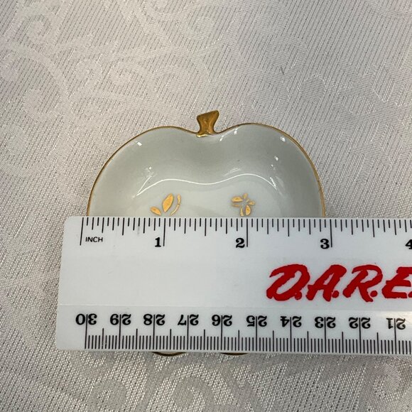 Ardalt Apple Shaped Porcelain Trinket Dishes Gold Floral Details & Trim‎ - Picture 5 of 6